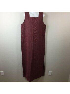 Style & Co Collection Women's Red Jumper Dress Plaid Buttons Office Size 12